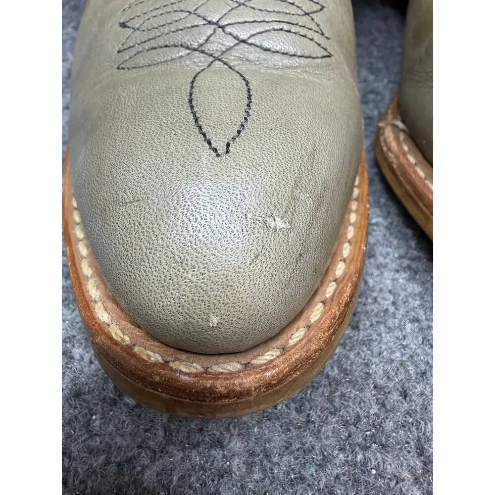 Men’s Leather Western Cowboy Boots Size 8.5 M Tan Brown